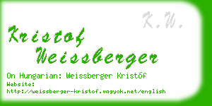 kristof weissberger business card